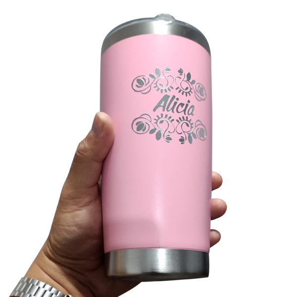 Termo de 20 oz con Tapa Antiderrame y Personalización un Color