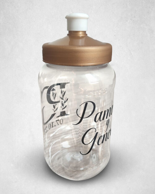 50 Cilindros Transparentes Personalizados de 500 Ml - Tapa Sport para Eventos Especiales