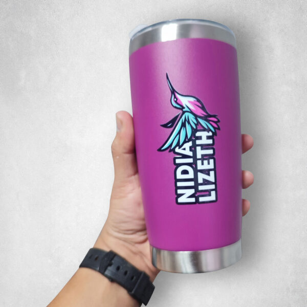 Termo de 20 oz con Tapa Antiderrame y Personalización a Todo Color