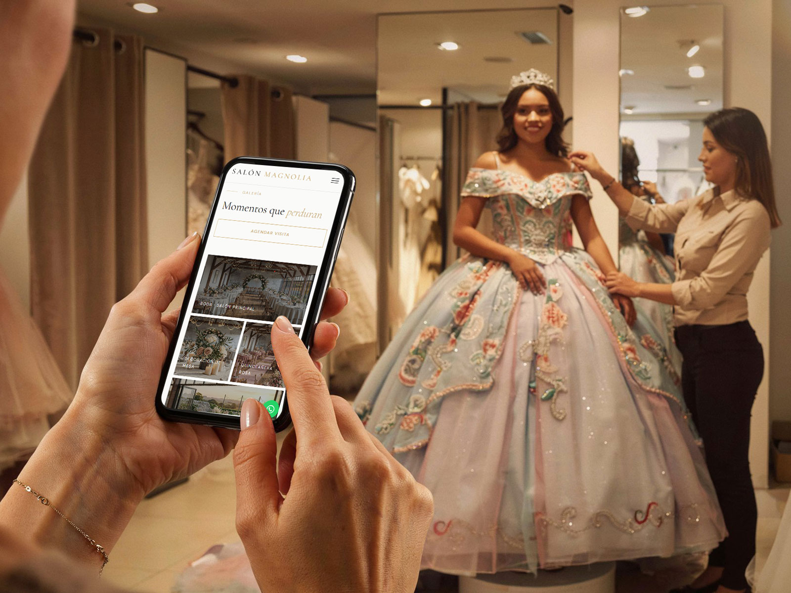 Vitrina digital para salón de eventos